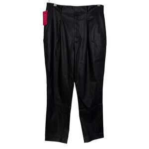 Commando Faux Leather Paper Bag Pants Womens Medium Black Relaxed Fit *NO Belt